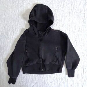 Old Navy Active Girl's Black Cropped Zip Hoodie S(6-7)
